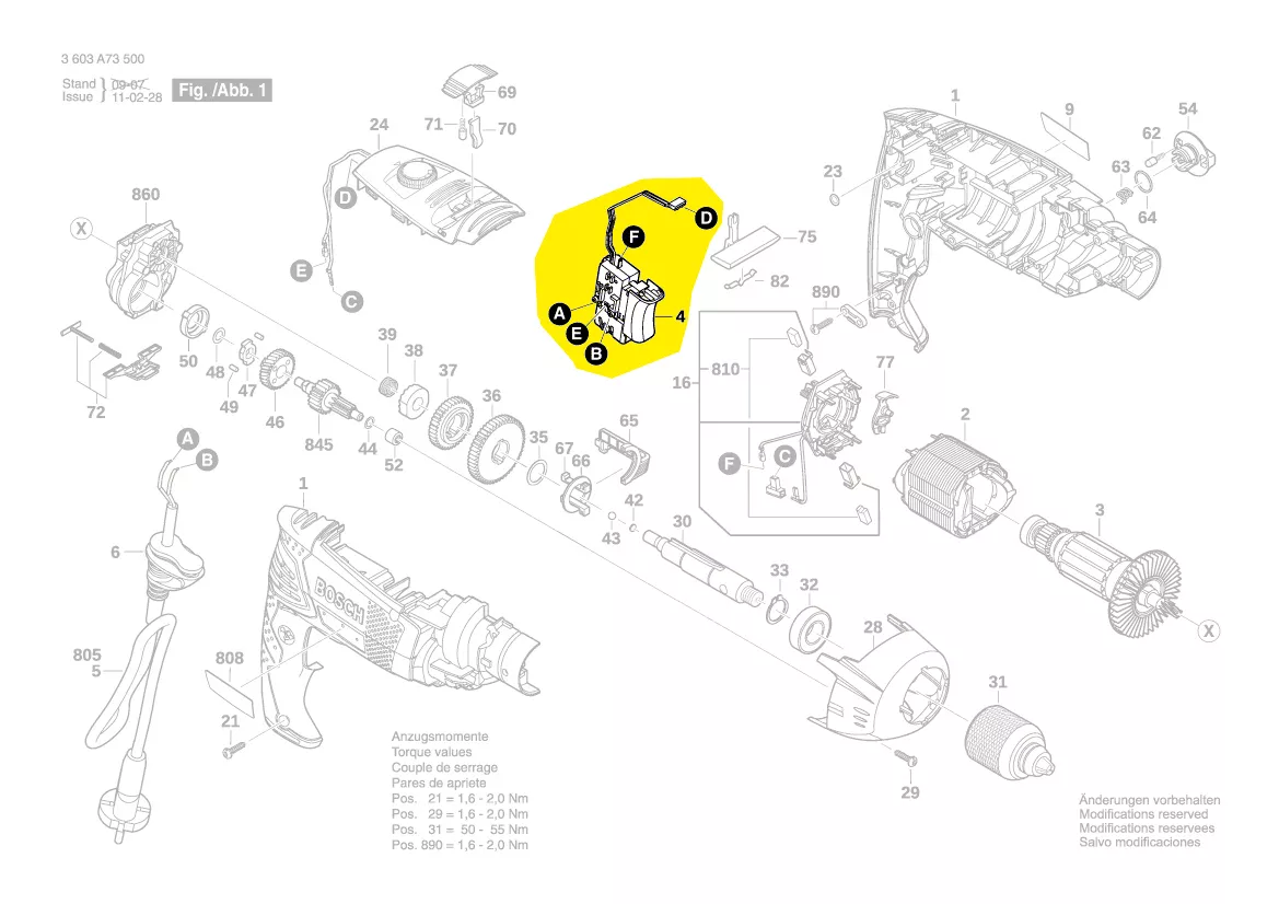 interrupteur PSB 1000-2RCE / PSB 1000-2RCA Bosch